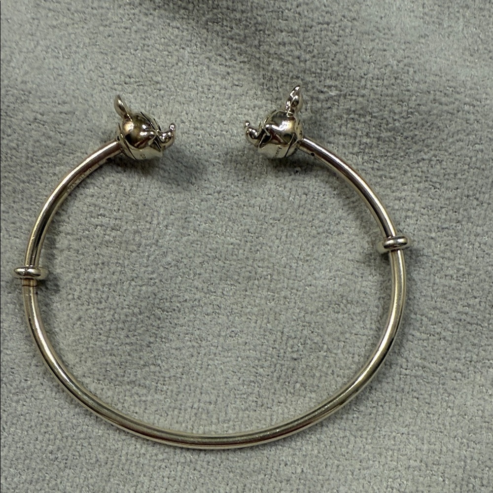 Disney Minnie Mickey Mouse pandora Silver Bangle Bracelet